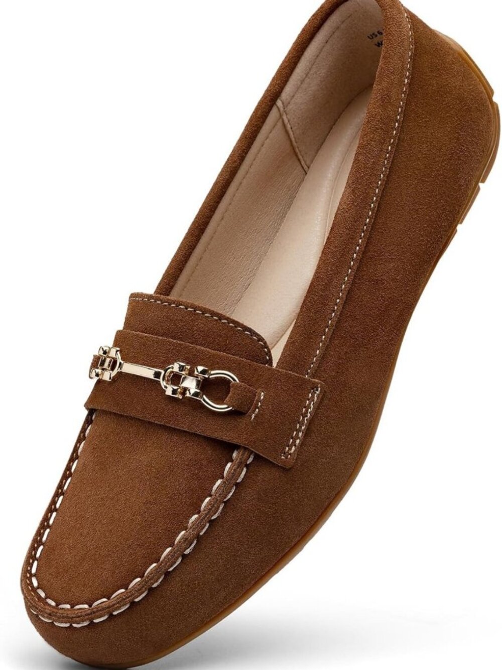 Comfortable Lightweight Suede Leather Loafers Slip-Ons for Women - Cute Casual